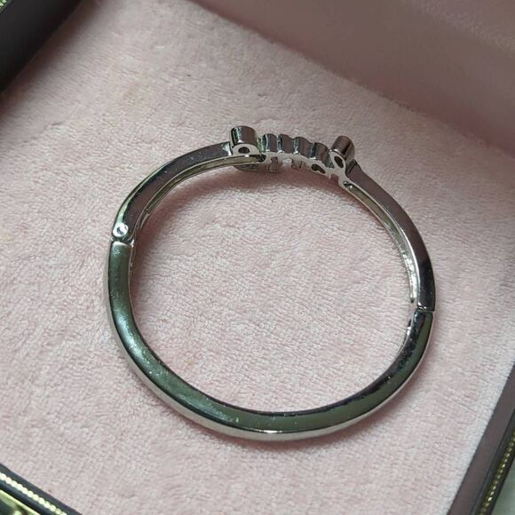 Juicy Couture "Juicy" Silver-tone Bangle Bracelet. - Picture 6 of 7